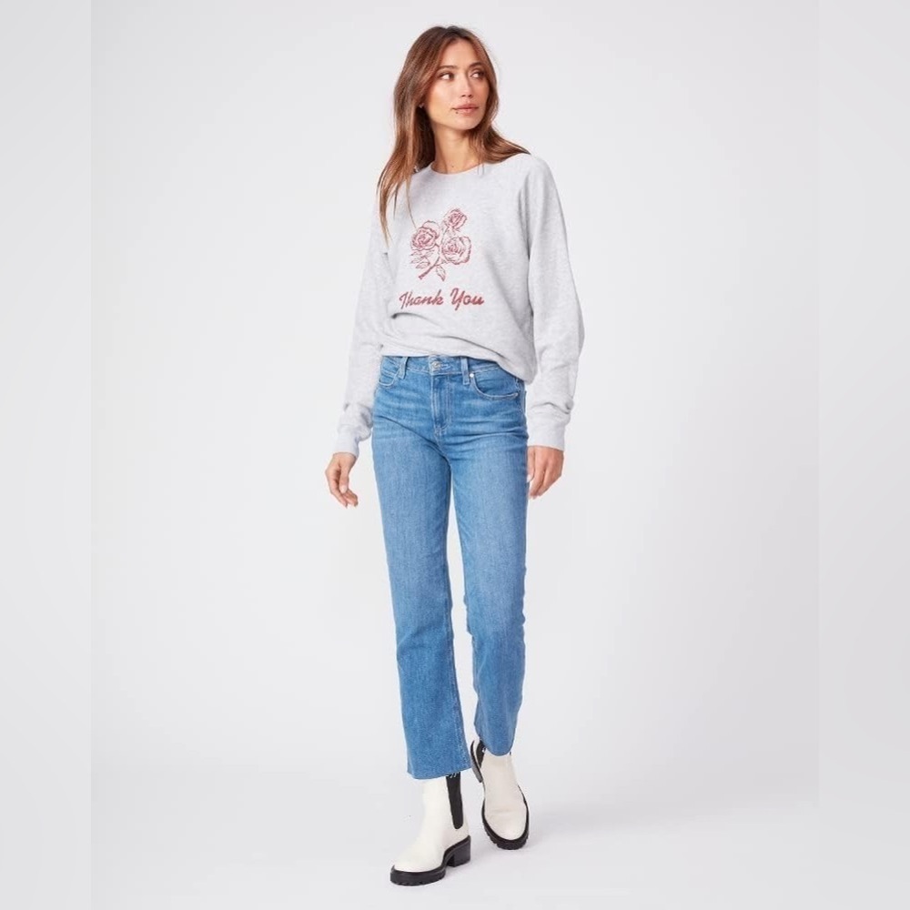 paige collette high rise cropped flare jeans in shoreside